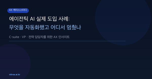 에이전틱 AI 실제 도입 사례: 무엇을 자동화했고 어디서 멈췄나