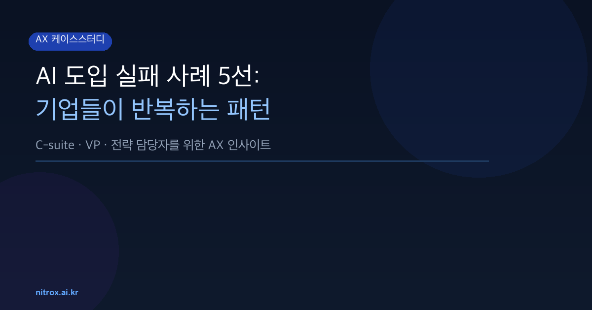 AI 도입 실패 사례 5선: 기업들이 반복하는 패턴
