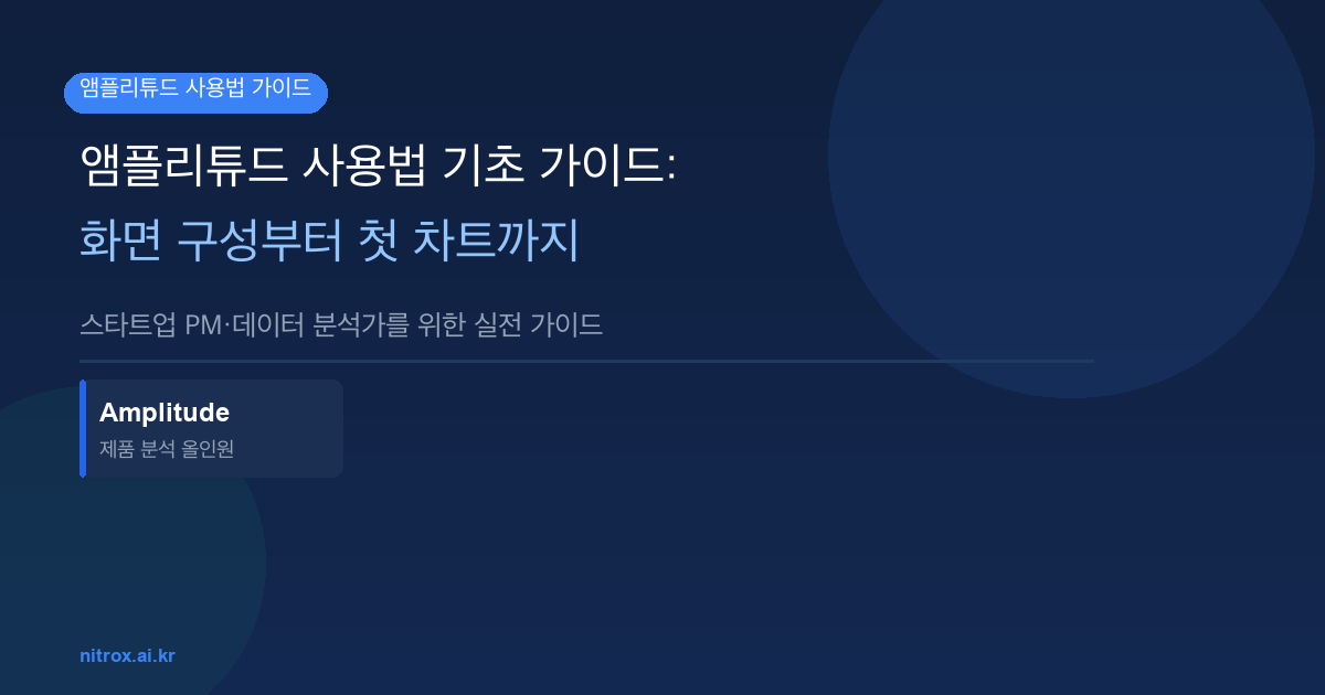 앰플리튜드 사용법 기초 가이드: 화면 구성부터 첫 차트까지