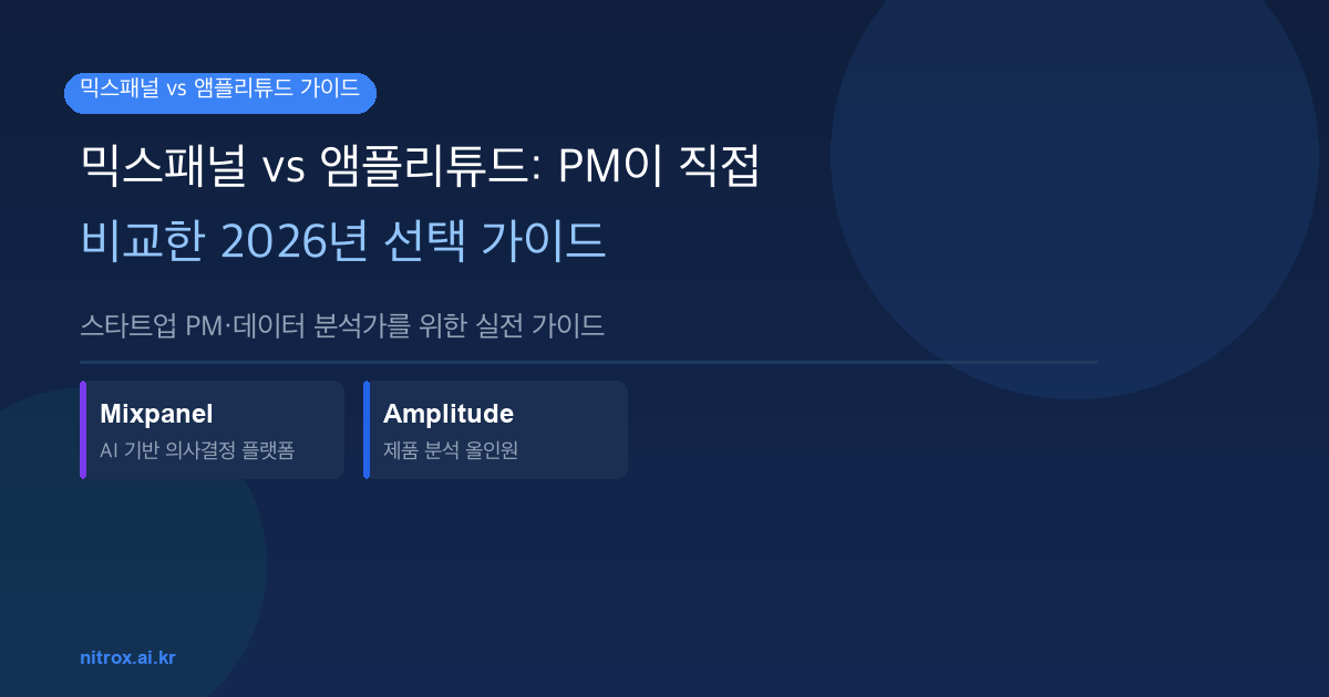 믹스패널 vs 앰플리튜드: PM이 직접 비교한 2026년 선택 가이드