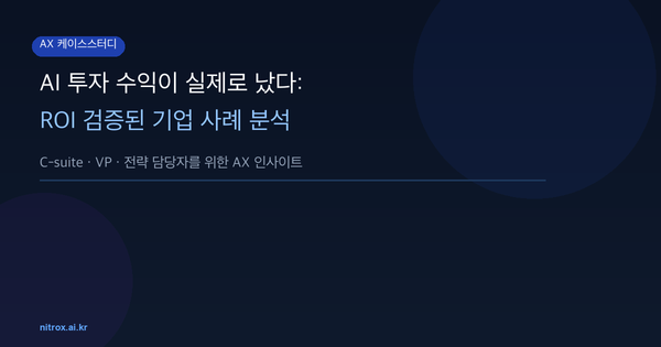 AI 투자 수익이 실제로 났다: ROI 검증된 기업 사례 분석