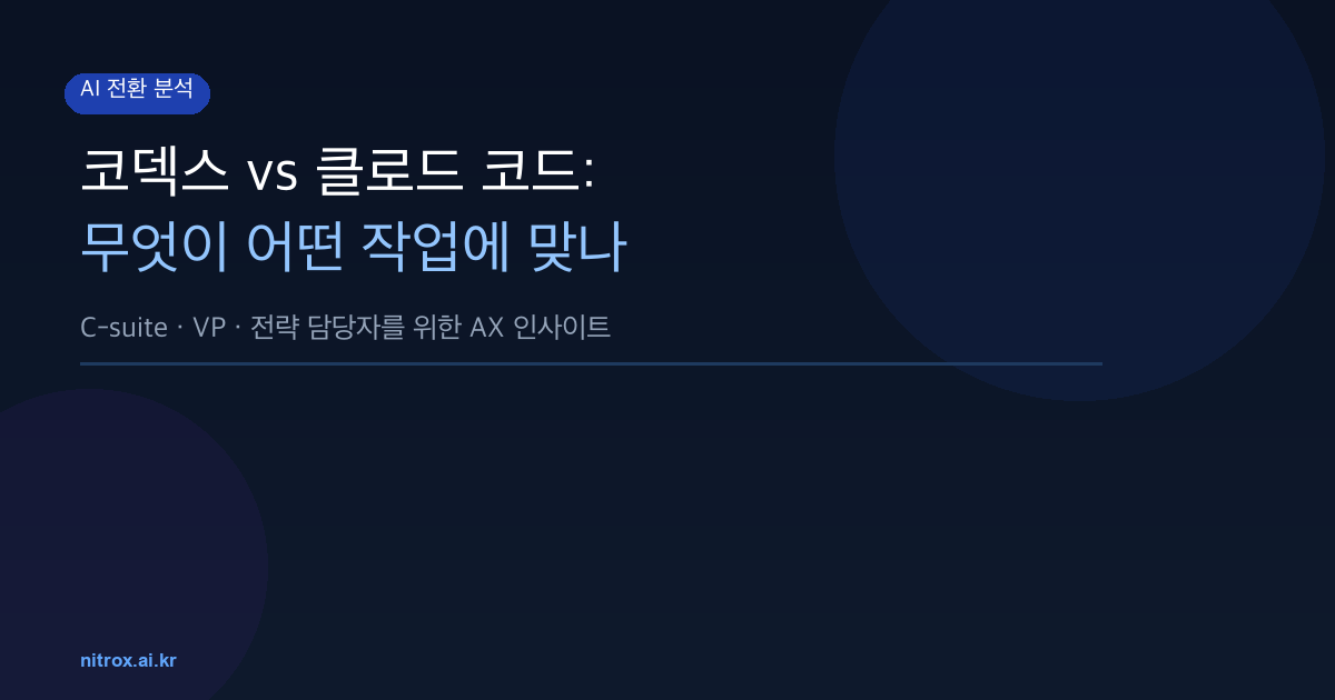 코덱스 vs 클로드 코드: 무엇이 어떤 작업에 맞나